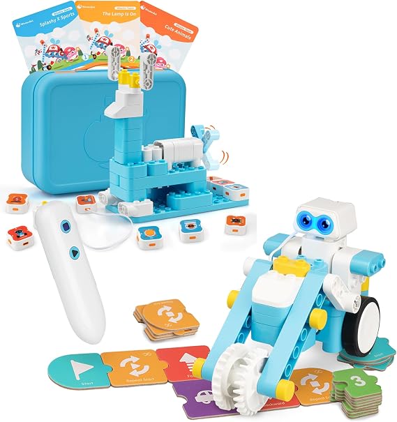 WhalesBot A1 & A3 & B3 Pro Coding Robot, Multiple Sensors Coding Block Building Set, Multiple in 1 Story Based Tutorial, STEM Toys for Kids 3+ Years, Gift Choice for Children