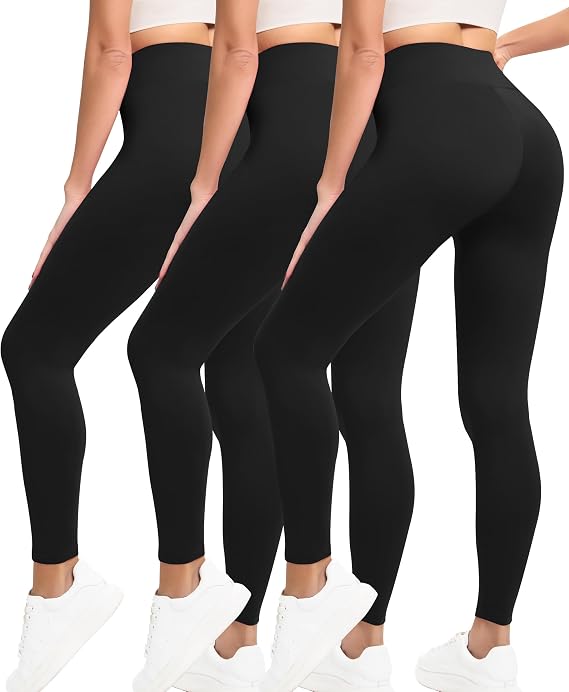 VALANDY Creamlush 3 Pack High Waisted Leggings for Women Buttery Soft