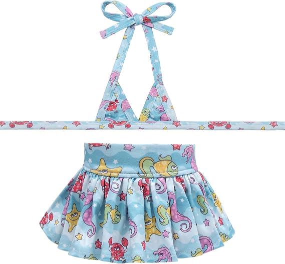 CuteBone Dog Bikini Dress, Stylish Swimsuit Costume for Small Dogs, Comfortable & Adjustable Puppy Bathing Suit, Soft Outfit Pet Apparel for Beach, Pool and Summer Fun DB35S
