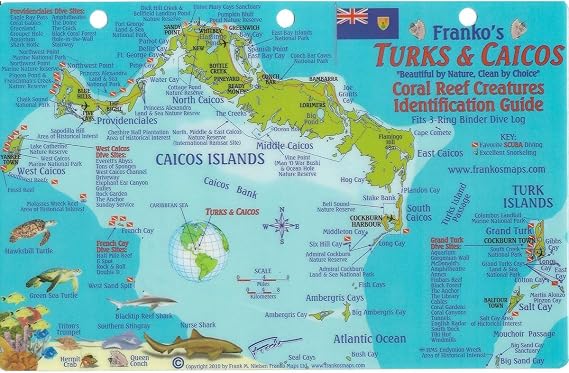 FrankosMaps Turks and Caicos Mini-map & Reef Creatures Identification Guide - Fish ID