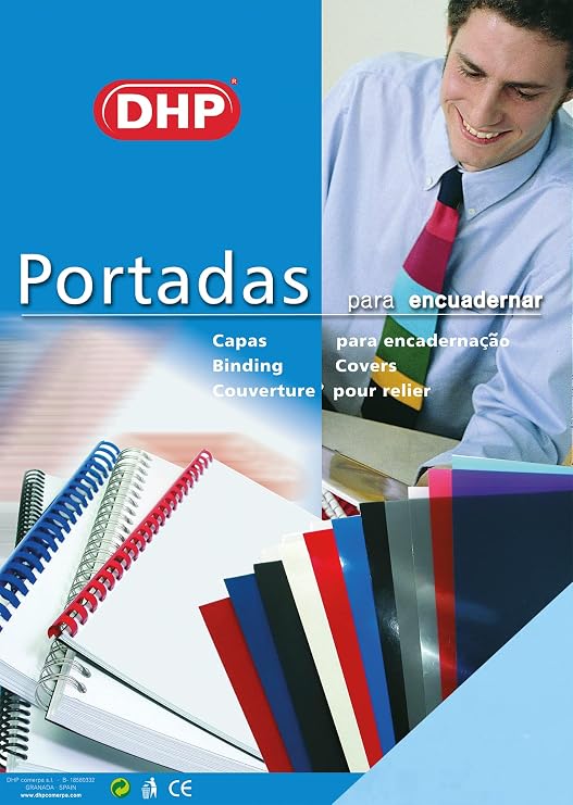 DHP Pack of 100 Polypropylene Binding Cover, 0.45 mm Thickness, A4 Format, Pastel Blue