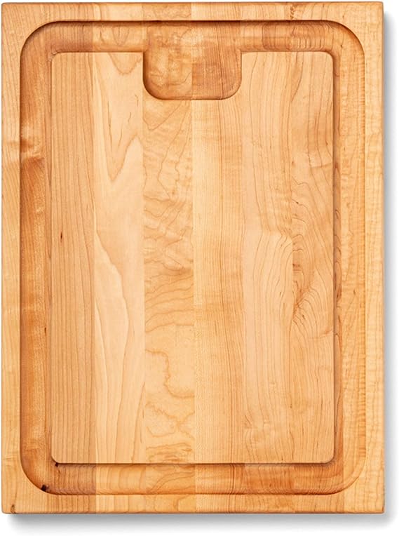 John Boos Block Au Jus Maple Cutting/Carving Board with Hand Grips and Sloping Juice Groove, 20 Inches x 15 Inches x 1.5 Inches