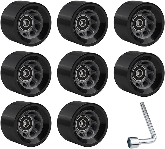 58mm PU Rollers Quad Skate Wheels Double Row Skating Castors for Indoor Outdoor Rollerblading Replacement Parts
