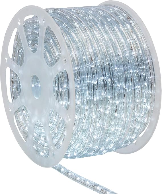Wintergreen Lighting 150ft 1800 LED Commercial Grade Cool White Twinkle Rope Light, LED Flexible Light Rope String Light Outdoor, 120V, 12 Inch, 2-Wire (Twinkle Lights)