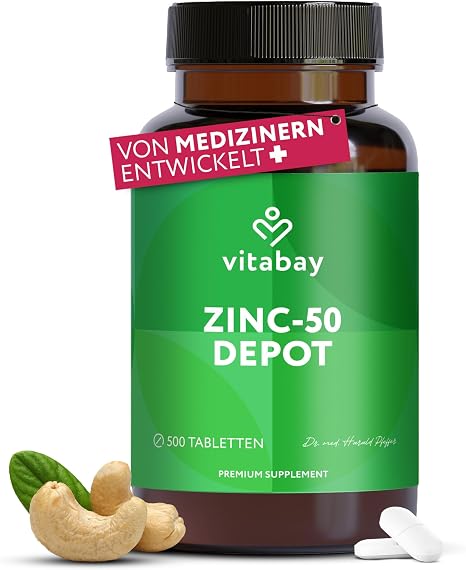 Zinc-50 Depot – 25 mg Zinc (Elementary Content) per 1/2 Tablet – Made from Pure High Dose Zinc Gluconate – 100 % Vegan For immune system skin hair & nails - vegan & laboratory tested in Germany - supply for over 32 months