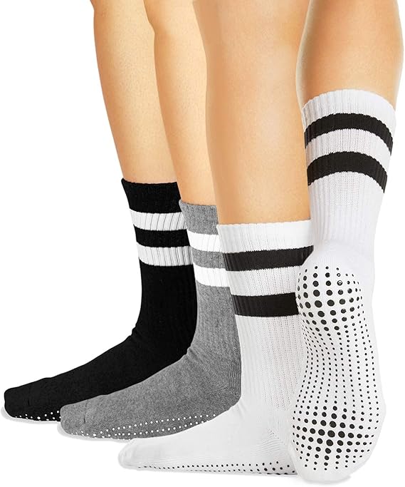 LA ACTIVE Non Slip Yoga Grip Socks - Barre Ballet Pilates Athletic Socks for Men and Women
