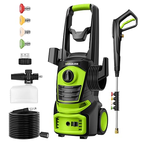 Electric Pressure Washer, 1700 PSI with 23FT Cord, 4 Quick Nozzles, Foam Cannon Electric Power Washers for Car, Garden, Patio, Driveways