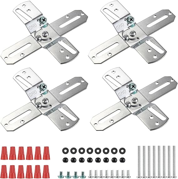 OwnMy 4PCS Rotatable Light Fixture Mounting Brackets Ceiling Fan Brackets