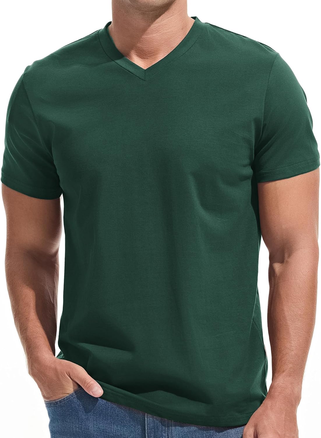 VEIISAR Premium V-Neck T-Shirts for Men - Modern Fitted Tees V Neck Undershirts