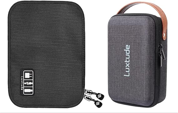 Luxtude Compact Electronics Organizer, Hard Carrying Case for Electronics, Tech Organizer, Charger Storage, Cord Storage