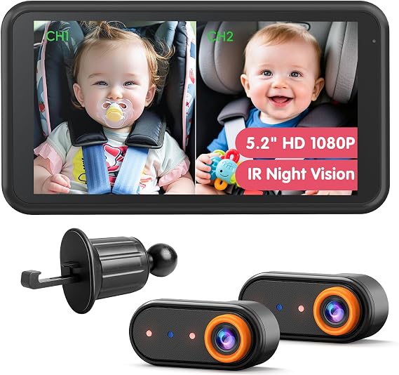 Luckview BM2PRO Baby Car Camera with Universal Air Vent Clip