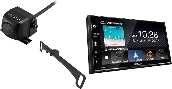 KENWOOD DMX709S eXcelon 6.95-Inch Capacitive Touch Screen, Car Stereo, CarPlay and Android Auto, Bluetooth, AM/FM Radio, SiriusXM | Plus KENWOOD CMOS-230LP Universal Backup Camera