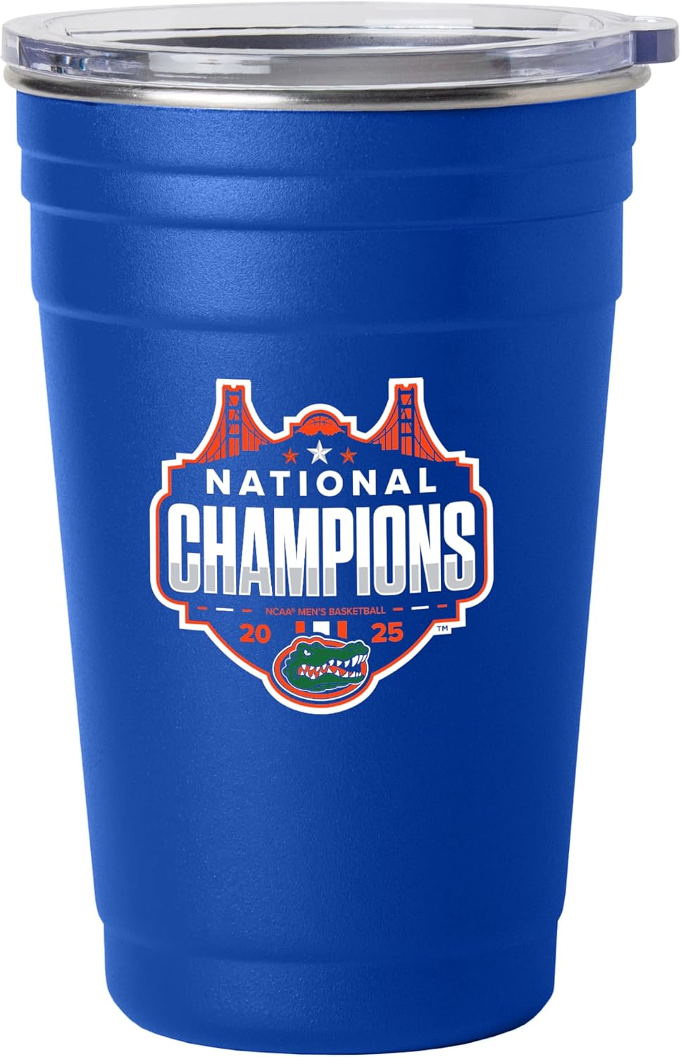 Logo Brands 2025 Mens March Madness NCAA Basketball National Champions Florida Gators 22 oz Stainless-Steel Tailgate Cup - NCAA Commemorative Championship Design