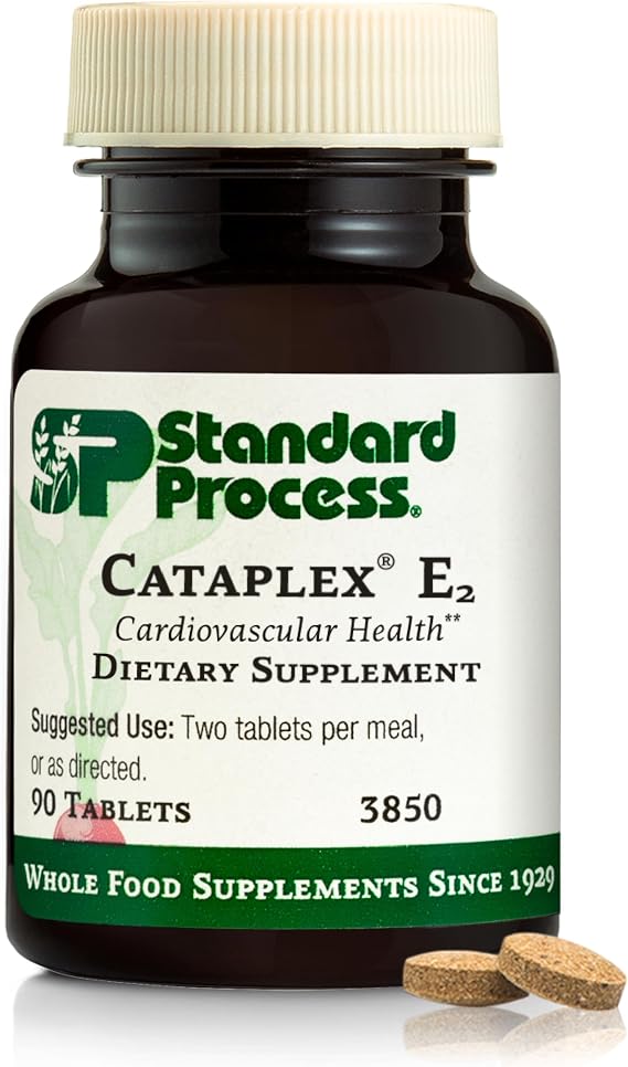 Standard Process Cataplex E2, Heart & Cellular Health Support, 90 Tablets | Vitamin E and Selenium Supplement for Cardiovascular and Cellular Health, Antioxidant Support for Heart Health