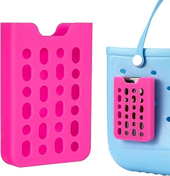 PARBEE Phone Holder Compatible with Bogg Bag, Silicone Holder Keep Your Phone Handy in Tote, Insert Accessory Charm for Bogg Bags Pink