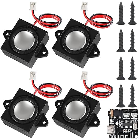 4 Stück 3 Watt 8 Ohm Einzelhohlraum Mini-Lautsprecher DIY Micro Full Range Audio-Lautsprecher mit PH2.0 Anschlussleitung für Arduino DIY elektronische Projekte mit Decoderkarte VHM-314