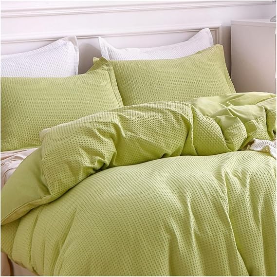 Cotton Duvet Cover, Waffle Weave Warm White Duvet Cover Set, Soft Breathable Luxury Comforter Cover Bedding Set with Comfortable Bedding, bedspreads(B,Twin(68)