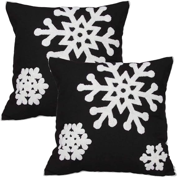 Elife Holiday Pillow Covers, Christmas Throw Pillow Covers 18x18 Set of 2