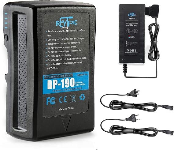 190Wh(13400mAh) V Mount/V-Lock Battery Compatible Video Camera Camcorder Broadcast LED Light with D-Tap Charger | Compatible with Video Camera Camcorder Broadcast LED Light,with D-Tap Charger