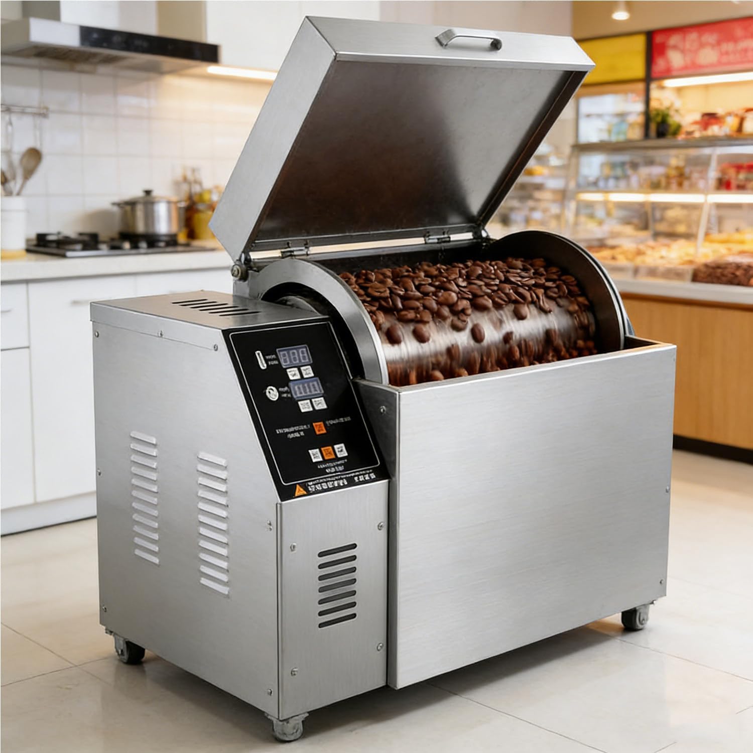 Commercial Coffee Roaster Electric Bean and Nut Roaster Machine Stainless Steel Digital Roaster with Adjustable Timing &amp; Temperature Control for Peanuts,Sesame,Cashews,and Chestnuts Type5