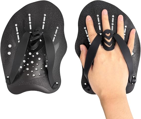 2 Pcs Swim Hand Paddles, Swim Paddles with Adjustable Straps for Lap Swimming Training Hand Paddles for Novice and Professional Use