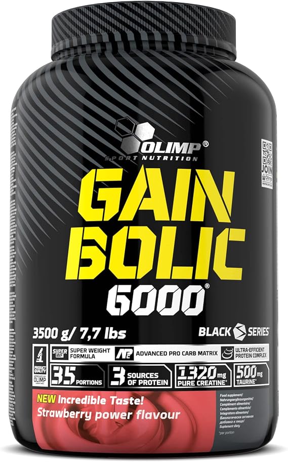 Olimp Labs Gain Bolic 6000 Powder, Strawberry, Flavour, 3.5 kg, Gain Bolic 6000 3.5 kg tub Strawberry