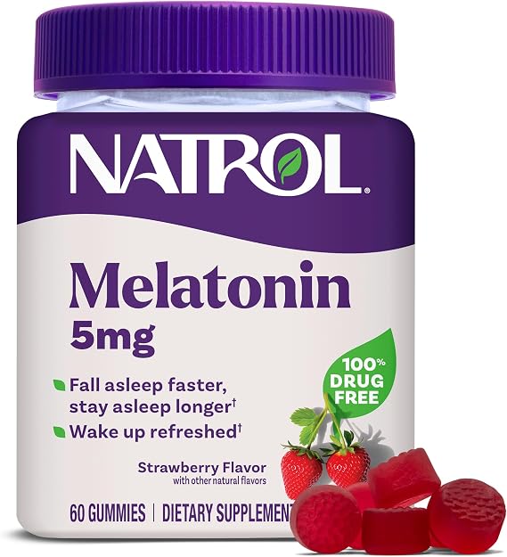 Natrol Melatonin 5 mg Gummies, Sleep Support for Adults, 60 Count