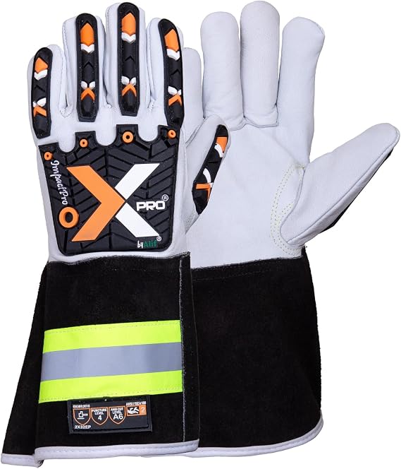 A6 Goatskin Cut Resistant Impact Work Gloves, Extended Cuff