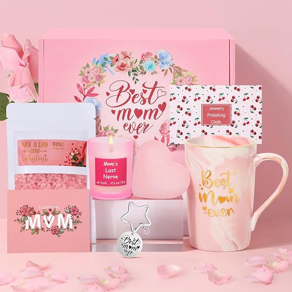 NAVK Mothers Day & Birthday Gifts Basket Box & Coffee Mug Set for Mom