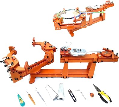 JOSBY Badminton Racket String Machine, with Stringing Accessories, 6-Point Fixed Winch Type, Digital Display, Racket String Tools, for DIY Squash, Tennis or Badminton Rackets
