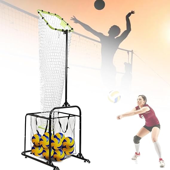 Volleyball Training Equipment - Adjustable Trainer for Pass and Spike Practice with 5 Angle and Height Options