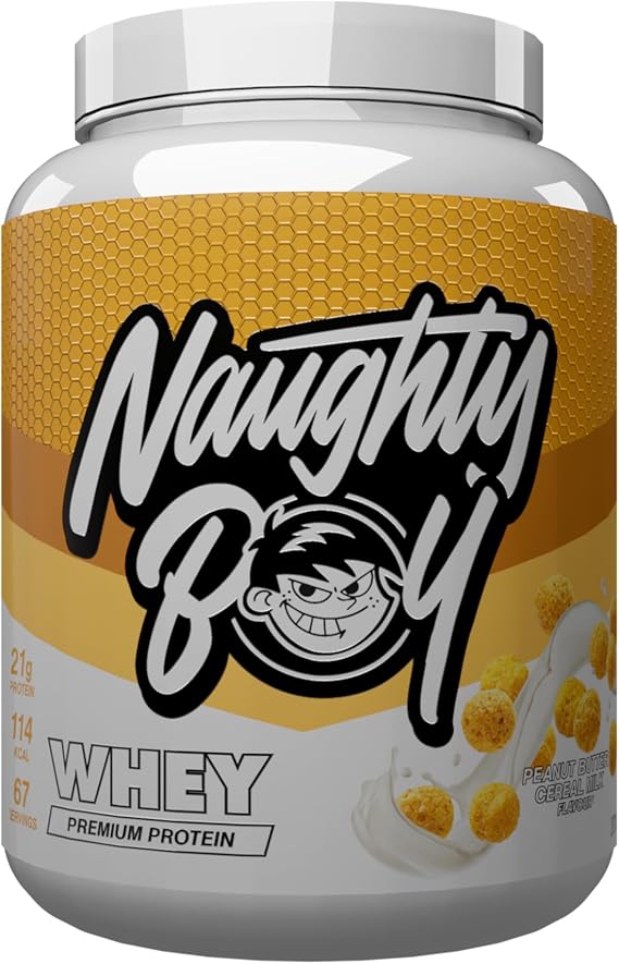 Naughty Boy Advanced 100% Whey Protein Powder. Muscle Building & Recovery Shake with Optimum Taste & Mixability. Low Sugar. (Peanut Butter Cereal Milk 2010g)