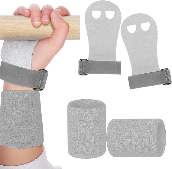 2PCS Gymnastics Hand Grips Gloves Wristbands, Gymnastic Hand Grips Gymnastic Bar Palm Protection and Wrist Support Sports Accessories for Boys Girls Youth Kids Workout and Exercise