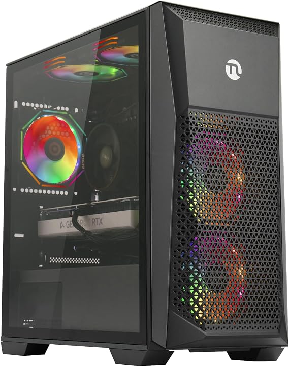 NINGMEI Gaming PC,AMD Ryzen 5 5500 4.2 GHz,GeForce GTX 1660 Super 6GB Desktop Computer,1TB NVMe SSD,16GB DDR4 3200MHz, Air Cooled Prebuilt,650W PSU,Windows 11 Home Gamer PC, Black