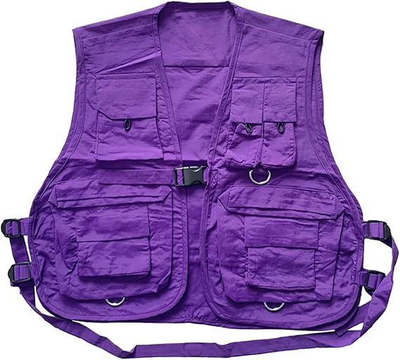 HaoMay Women's Outdoor Fishing Safari Buckle Vest Multi-pocket Photography Vest