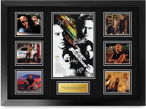 HWC Trading Paul Walker, Vin Diesel Gifts Printed Signed Autograph Picture for Movie Memorabilia Fans - A2 Framed