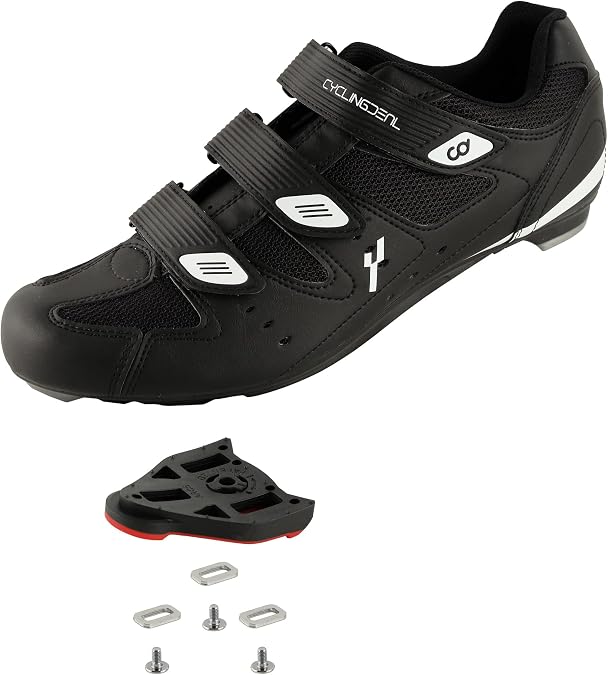 CyclingDeal Bicycle Road Bike Universal Cleat Mount Men's Cycling Shoes with 9-Degree Floating Look ARC Delta Compatible Cleats Compatible with Peloton Indoor Bikes Pedals
