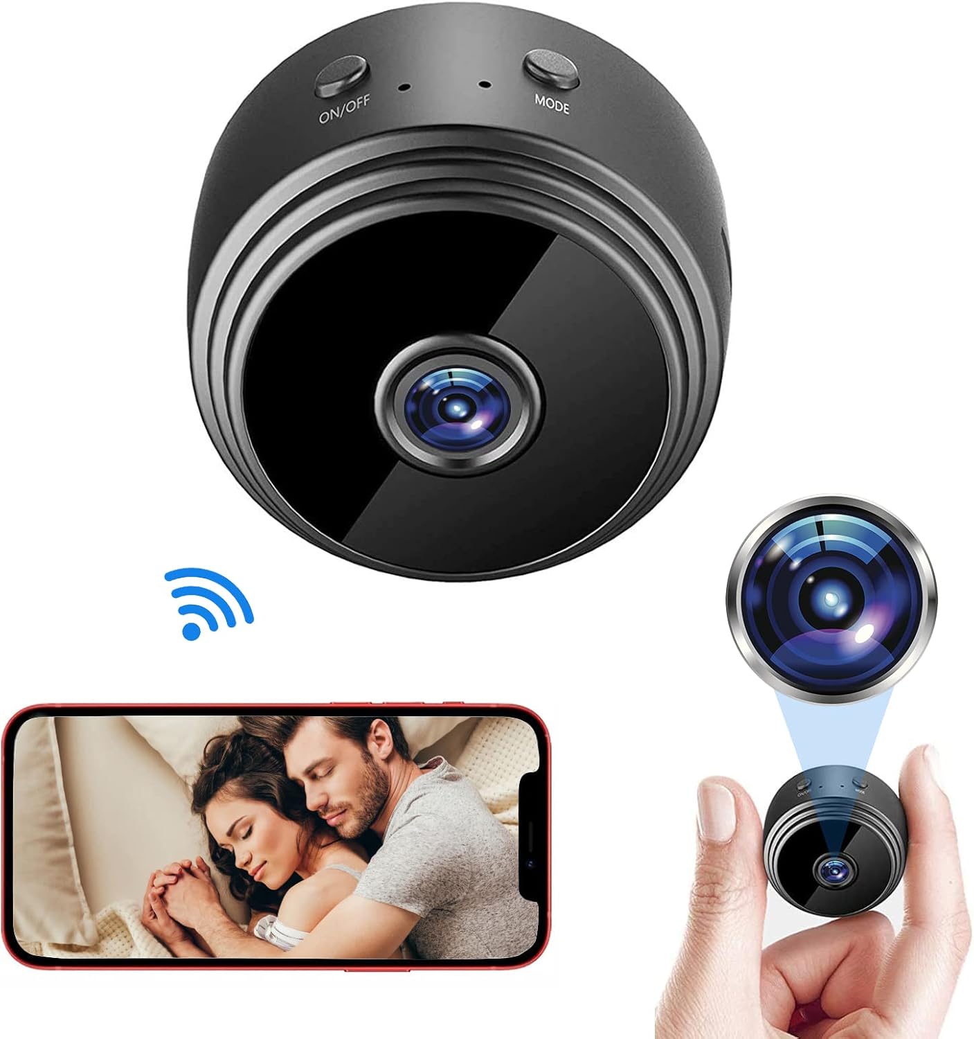 Mini Spy Camera Wireless Hidden WiFi Small Video Camera HD 1080P Nanny Cam Baby Monitor Secret Surveillance Cameras with APP