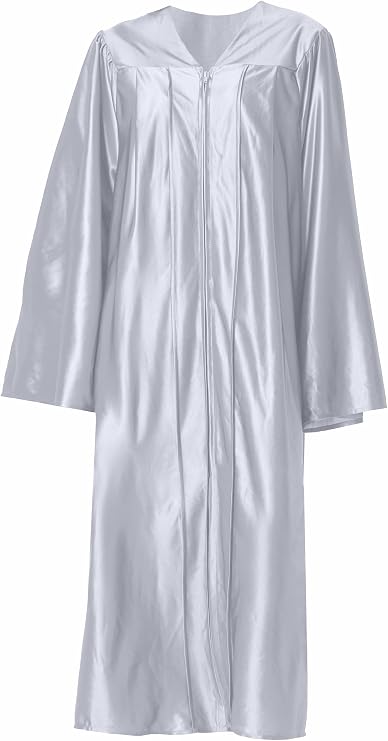 GraduationForYou Shiny Choir Robe (Loose, 51 (5'6" - 5'8"), Silver)