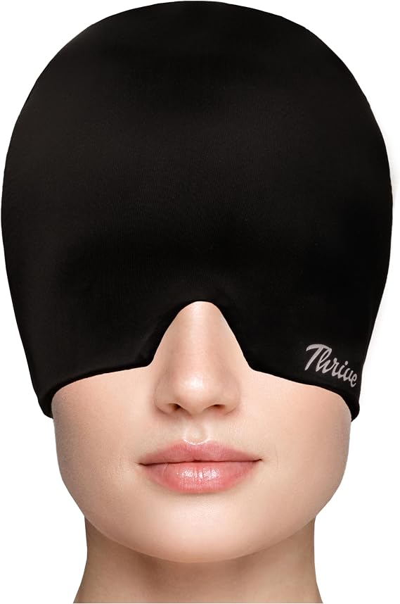Thrive Gel Ice Headache Relief Cap, Cold Therapy, Black