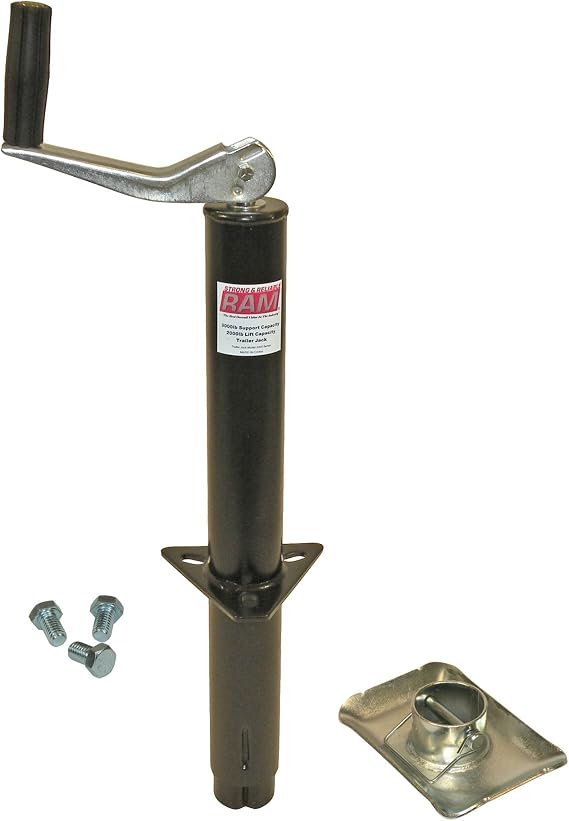 RAM A-Frame Trailer Jack with Foot and Mounting Hardware