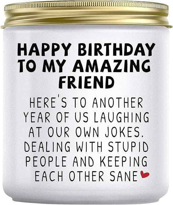 Jonico Happy Birthday Gifts for Women Best Friend, Lavender Candle | Funny Friendship Birthday Gifts for Women Bestie BFF Coworker Classmate