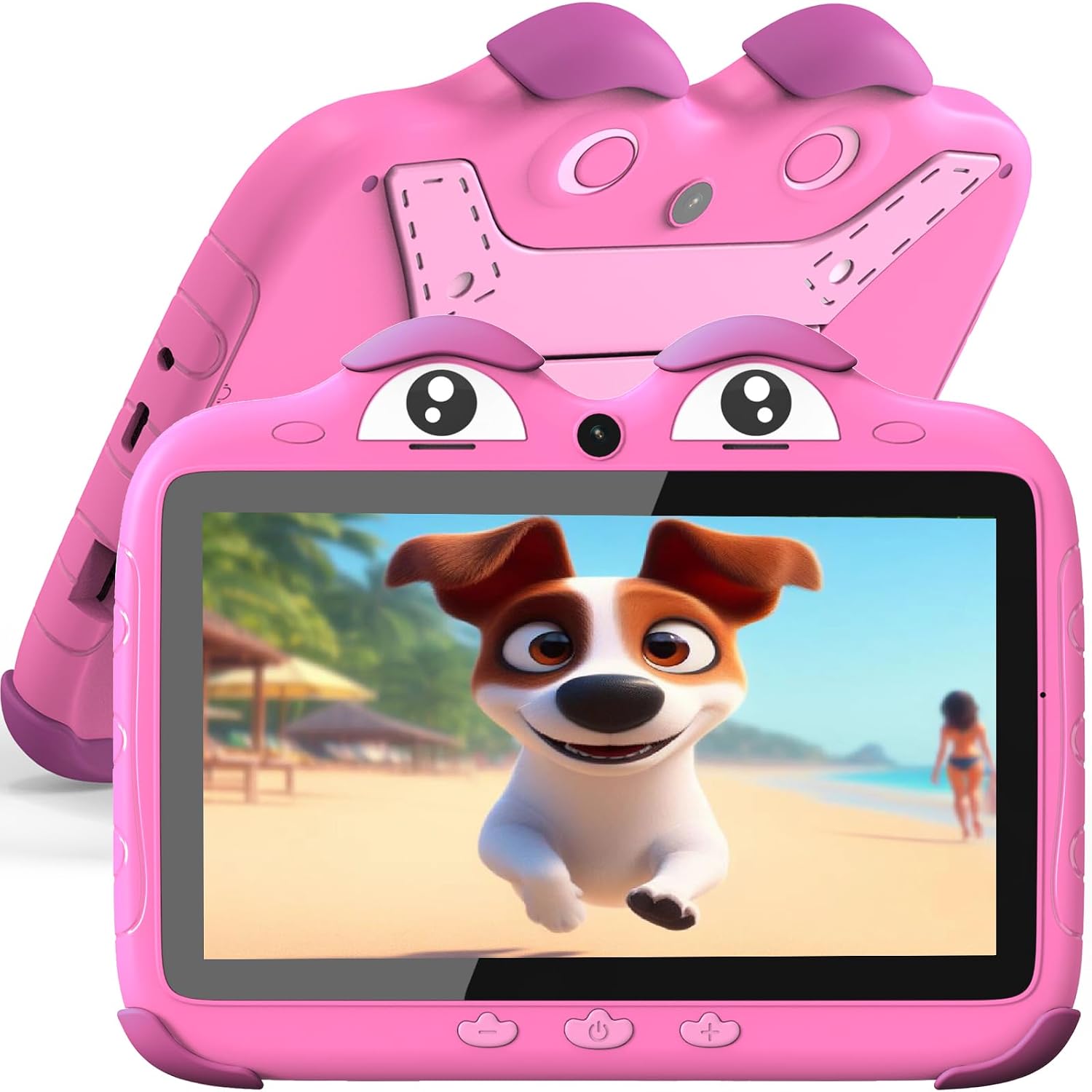 YINOCHE Kids Tablet 7 Inch Tablet for Kids 3-7 Toddler Tablet 32GB Android Kids Tab with Dual Camera Parental Control Pre-Installed Kids App Kids Proof Case Red