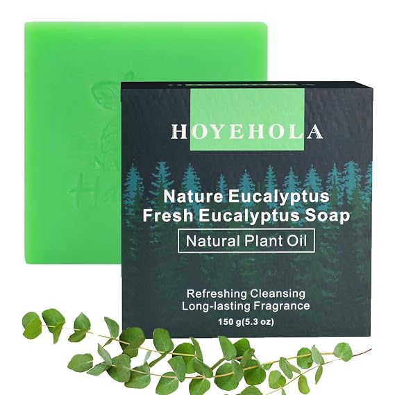 Eucalyptus Soap Bar for Men Women: Fresh Natural Eucalyptus with Tea Tree Essential Oils Bath Soap Bars for Face Body