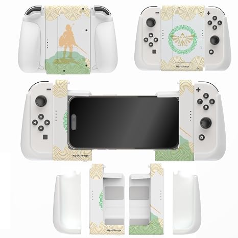 MystiForge ergonomic grip and clip for Joycon, Compatible with switch/switch oled