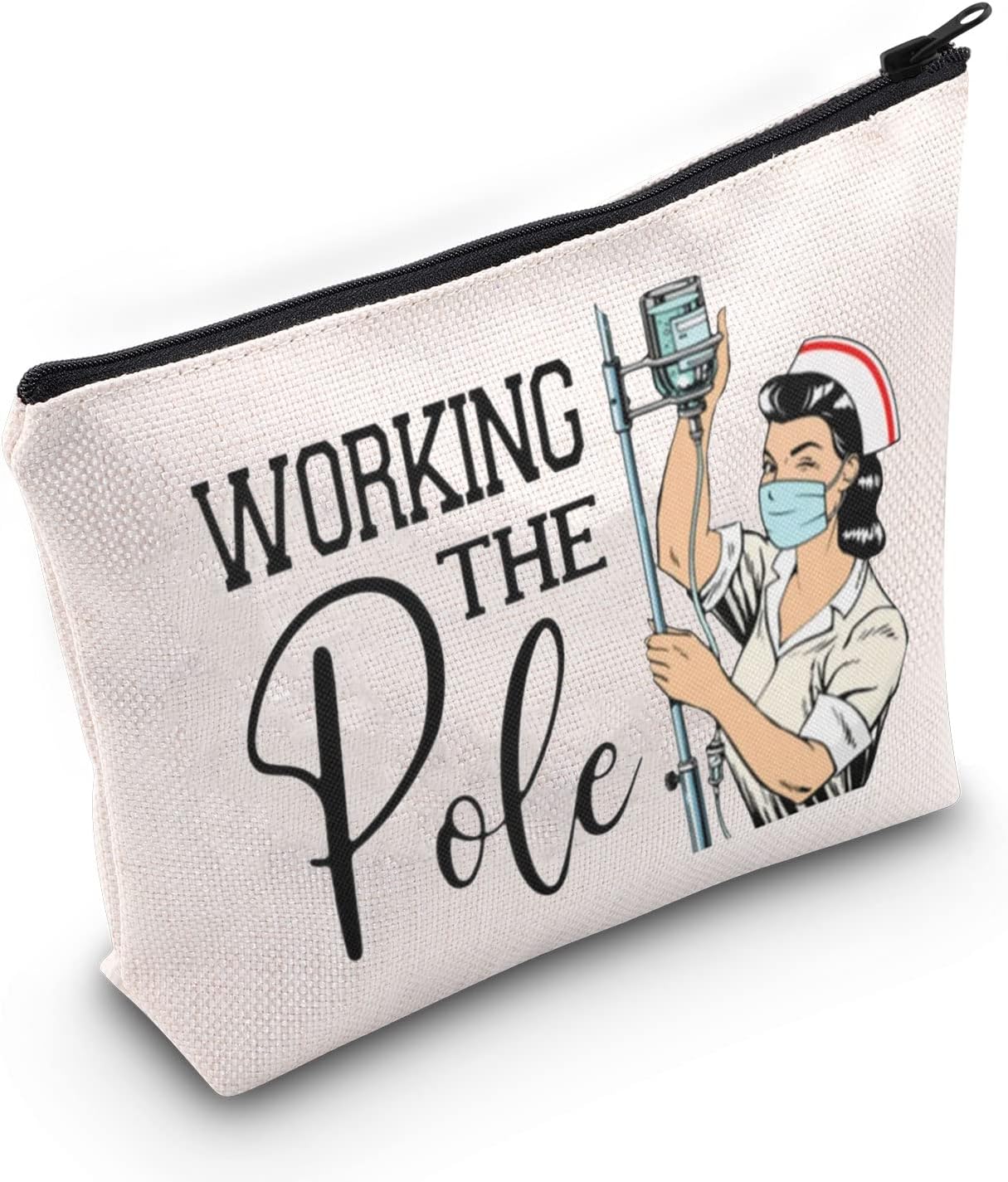 TOBGBE ER Nurse Gift Emergency Room Zipper Bag ICU Nurse Gift Appreciation Makeup Bag Nurse Graduation Gift Working The Pole