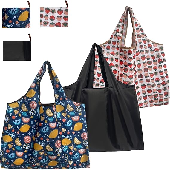 3 PCS Large Foldable Shopping Bags, Reusable Folding Shopping Bag