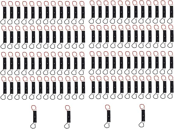 100 Pcs 1 x 1.5V AA Battery Spring Clip Black Plastic 1 x 1.5V AA Battery Case Holder Box Black Red Wire Leads