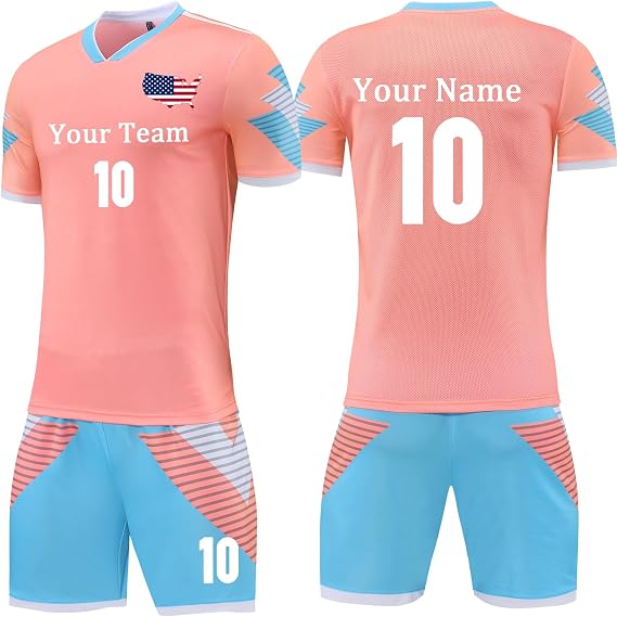 Customizable Soccer Uniforms for Adults Kids Soccer Custom Jersey Set for Boys Men Women with any Logo Name Number