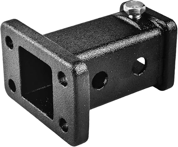 Trailer Hitch Adapter, for Bolt-On 2" Receiver Tube, Hitch Reducer Sleeve for Tractor Bucket, RV, Truck, Bike Rack and Cargo Carriers, Cast Steel Black
